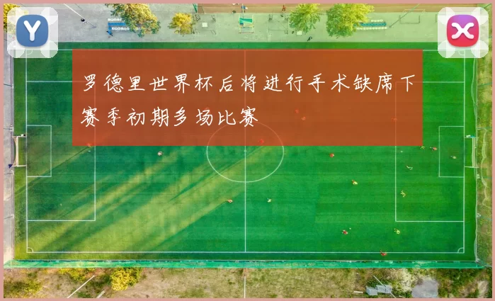 罗德里世界杯后将进行手术缺席下赛季初期多场比赛